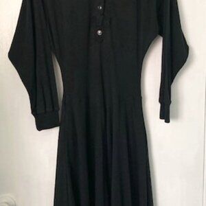 Unknown Large Black Ribbed Collar Dress